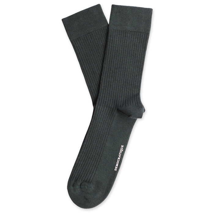 3-pack Originals Fine Rib Socks Forest Green / Grey / White
