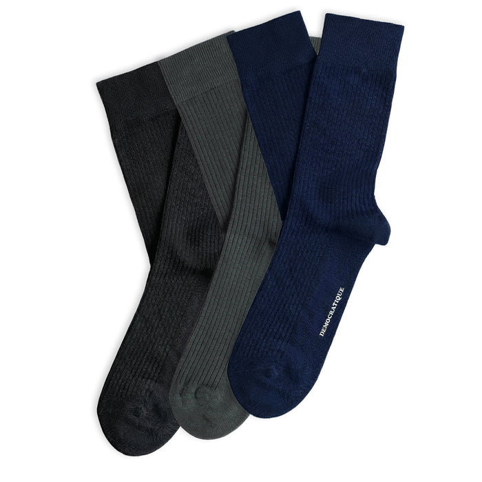 3-pack Originals Fine Rib Socks Navy / Forest Green / Black