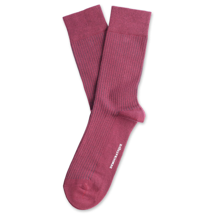 4-pack Originals Fine Rib Socks Brown/Khaki/Green/Bordeaux - Democratique Socks