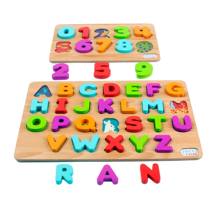 ABCs &123s Wood Puzzle 2 pack