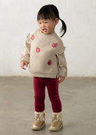 Appliqued Sweatshirt w/Velvet Leggings
