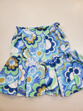 Aqua Abstract Floral Tier Skirt