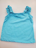 Aqua Cotton Jersey Top w/Ruched Straps