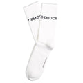 Athletique Classique Logo Socks Clear White / Navy - Democratique Socks