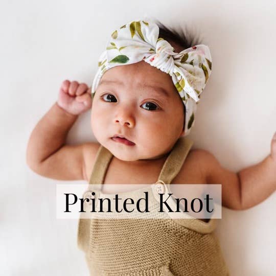 Baby Bling Bows - Baby Bling® Printed Knot soft nylon headband: Magnolia