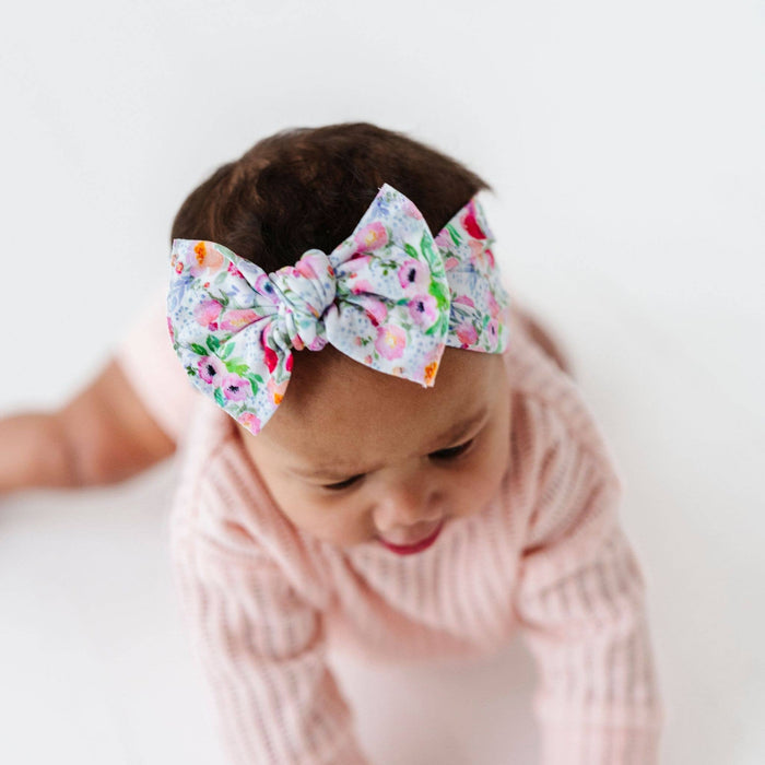 Baby Bling Bows - Baby Bling® Printed Knot soft nylon headband: Magnolia