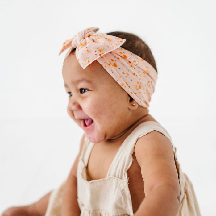 Baby Bling Bows - Baby Bling® Printed Knot soft nylon headband: Magnolia