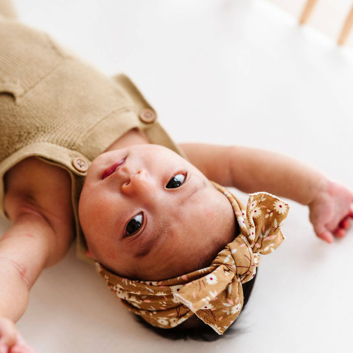 Baby Bling Bows - Baby Bling® Printed Knot soft nylon headband: Magnolia