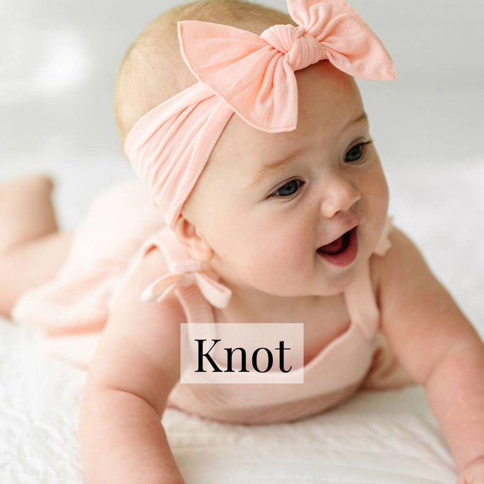 Baby Bling Bows - Baby Bling® The Original Knot soft nylon headband: Canary yellow
