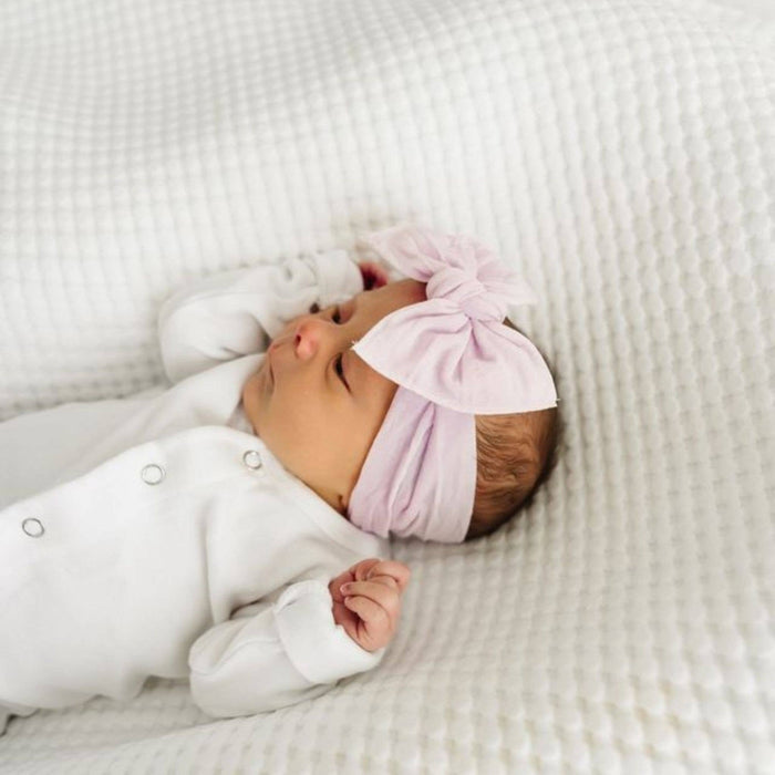 Baby Bling Bows - Baby Bling® The Original Knot soft nylon headband: Canary yellow