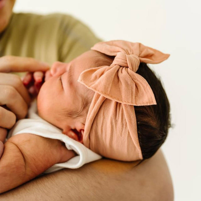 Baby Bling Bows - Baby Bling® The Original Knot soft nylon headband: Canary yellow