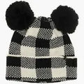 Baby Buffalo Plaid Double Black Pom