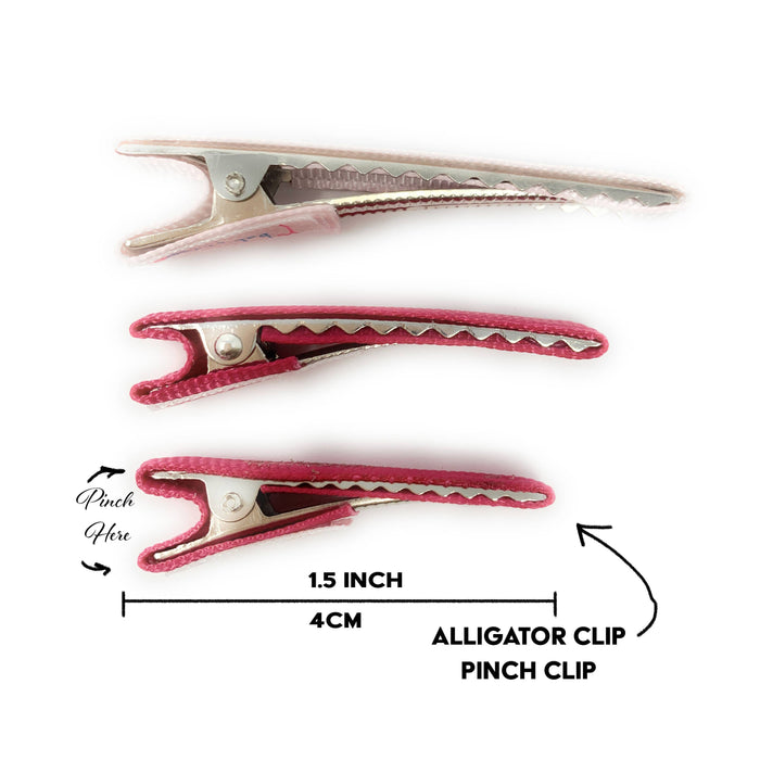Baby Wisp - Sandra Ribbon Bows Pigtail Alligator Pinch Clips: Red