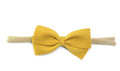 Baby Wisp - Thali Faux Suede Bow Headband-Mustard