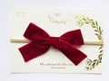 Baby Wisp - Velvet Hand Tied Bow-Bourdeaux