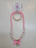 Ballerina Bow Necklace and Bracelet Set