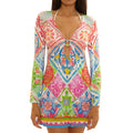 Becca Mijas Floral Tile Print Tunic Cover Up 1360671 Multi Front