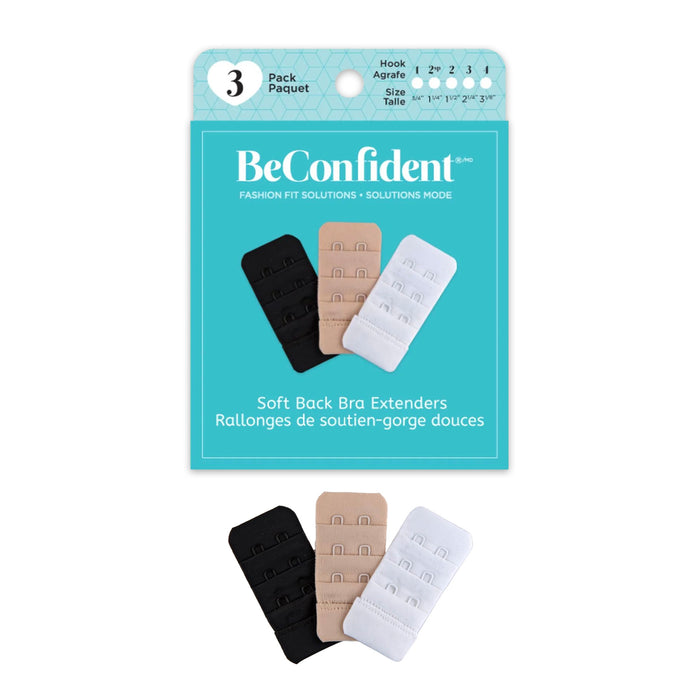 BeConfident Soft Back Bra Extenders 3 Hook Front