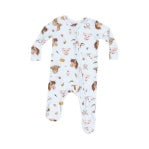 Blue Farm Animal Faces 2-way Zipper Footie