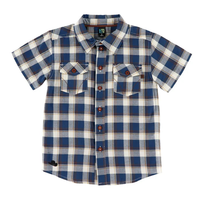 Blue Plaid Button Down Shirt