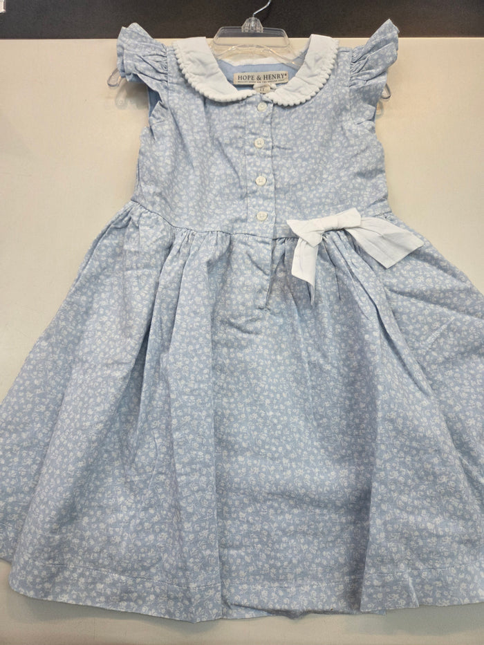 Blue Print Dress with Collar