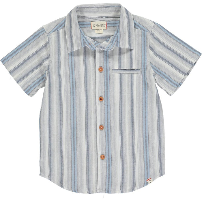 Blue Striped Woven Shirt