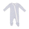 Blue Vintage Stripe Zip Footie