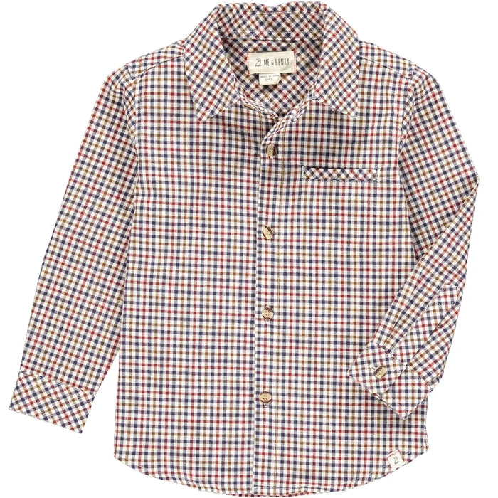 Brown/Beige Plaid Button Shirt