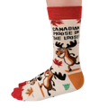 Cozy Canadian Moose Socks by Uptown Sox featuring a bold moose design and vibrant colors, perfect for outdoor lovers and Canadian enthusiasts.