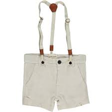 Captain Cream Woven Shorts w/Suspenders