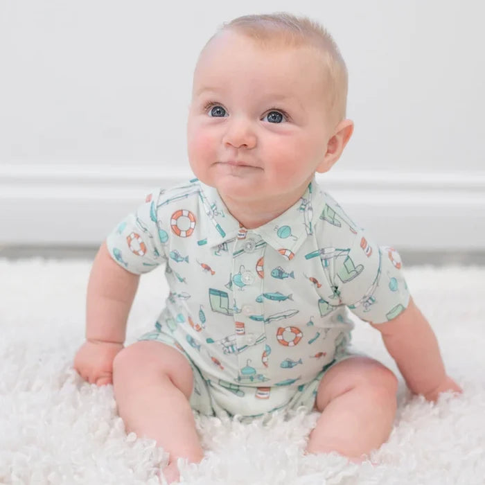 Cast A Line Polo Romper
