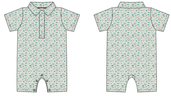 Cast A Line Polo Romper