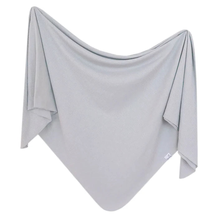 Copper Pearl Ash Rib Knit Swaddle Blanket