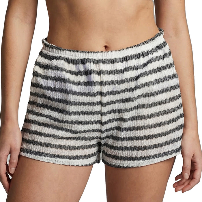 Cover Me Cape Britton Shorts Coverup 26052854 Black Sand White Stripe Front