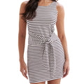 Cover Me Sleeveless Tie-Front Dress 25056037 Black White Front