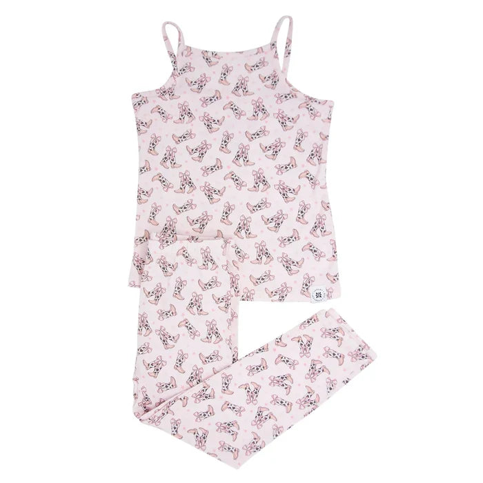 Cowhide Boots Tank Pajama Set