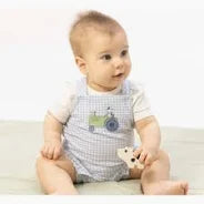 Cute Farm Animals Overall Shortie Onesie