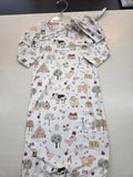 Cute Farm Animals Ruffle Kimono Gown + Hat