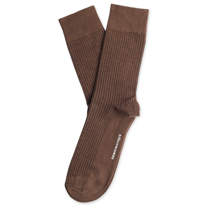 Democratique Socks Originals Fine Rib Hot Chocolate - Democratique Socks