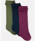 Dusty Olive, Dark Navy & Eggplant Harvest-3 pack Knee High Socks