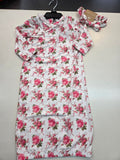 Elegant Roses Kimono Gown + Headband-0/3 month
