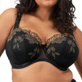 Elomi Teagan Padded Half Cup Bra EL302615 Black/Almond Front
