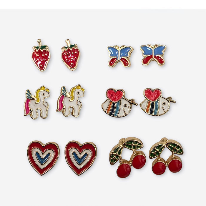 Enamel Stud Earrings-6 designs