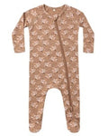 Fall Floral Bamboo Zip Footie