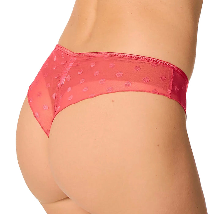Fit Fully Yours Carmen Polka Dot Tanga Panties U2495 Teaberry Back