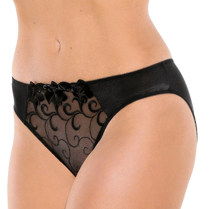Fit Fully Yours Joyce See-Thru Lace Bikini Bottom U2532 Black Front