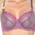 Fit Fully Yours Nicole See-Thru Lace Underwire Bra B2271 - Graphite/Fuchsia