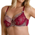 Fit Fully Yours Nicole See-Thru Lace Underwire Bra B2271 Red Moonlight Front