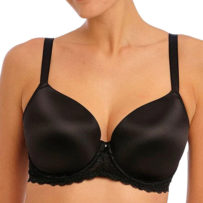 Freya Offbeat Underwire Moulded Demi T-shirt Bra AA5450 Black Front