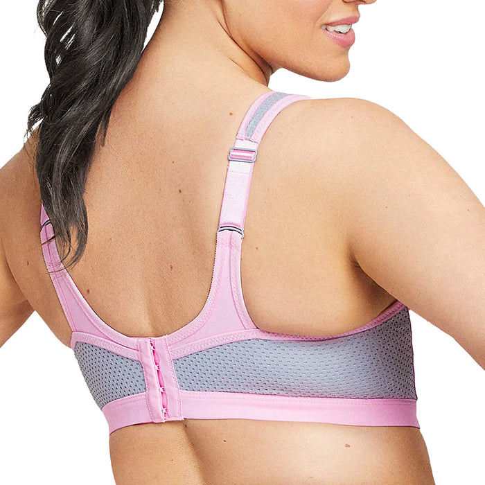 Glamorise High Impact Underwire Sports Bra 9066 Pink Grey Back